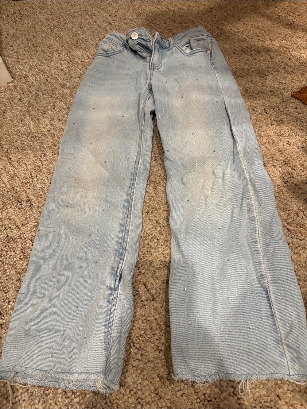 Light Blue Embellished girls Jeans
